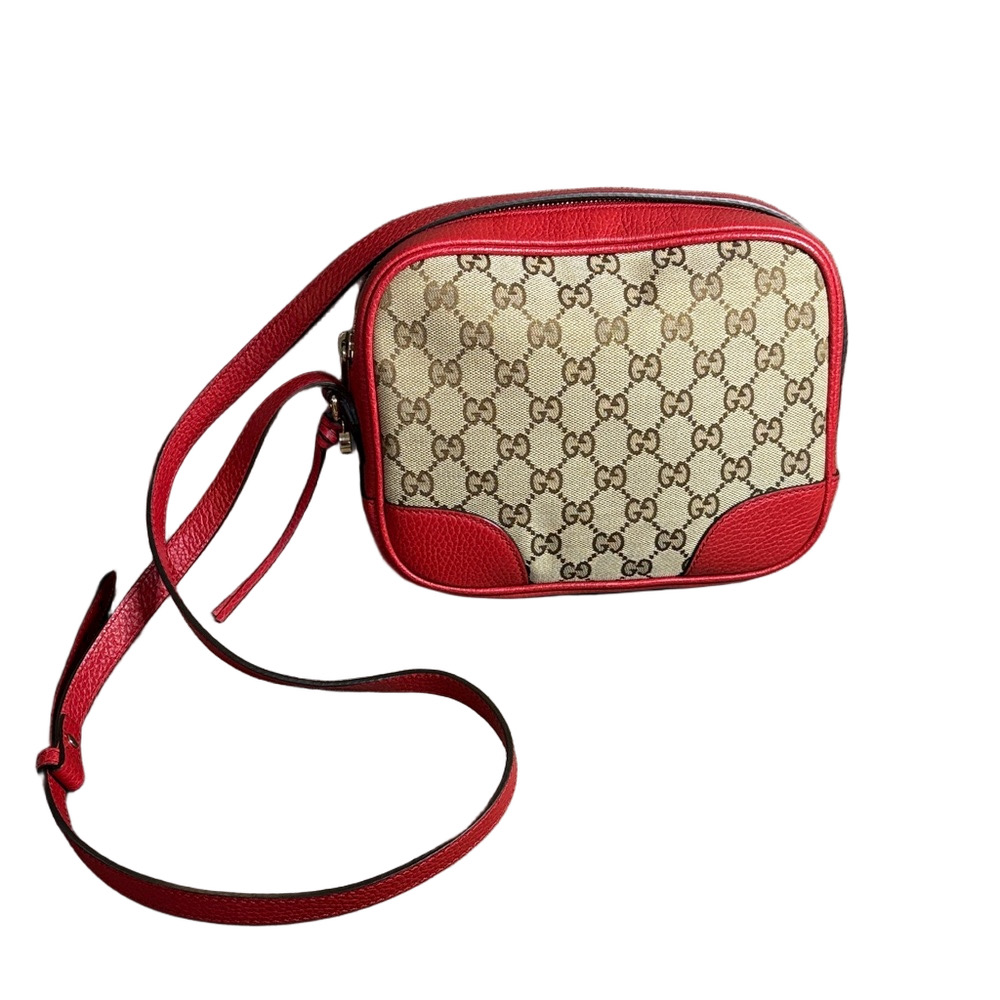 Gucci Bree GG Canvas Camera Crossbody Bag Authentic